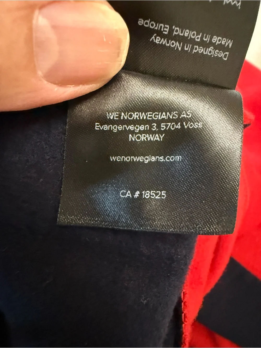We Norwegians Men's Red and Navy Merino Blend Wool Ski Sweater Suze M